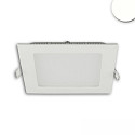 Downlight angulaire, plat, r�duction de l'�blouissement IP42, blanche gradable