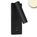 Lampe de lecture LED USB A+C 3-STEP avec interrupteur, r�glable, avec fonction de charge USB IP42, noir gradable
