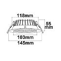 ISOLED downlight REFLECTOR - 150 LM/W round, built-in version, CCT Switch, UGR < 19 IP44, dimmable