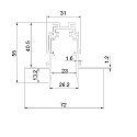 ISOLED Rail pour construction � sec TRACK48 DRYWALL 4 p�les, fixation magn�tique, noir
