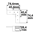 Connecteur d'angle CORNER 90� HORIZONTAL - TRACK48 SURFACE FLAT isol�, m�canique, horizontal, noir