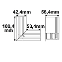 ISOLED corner connector CORNER 90� HORIZONTAL - TRACK48 RECESSED isolated, mechanical, horizontal, black