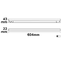 ISOLED Halog�ne sur rail LINEAR LINE+ 60CM - TRACK48 (DALI) rigide, contr�lable par DALI, fixation magn�tique IP20, noir gradable