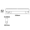 Halog�ne sur rail WALLWASHER 22CM ASYM 100�- TRACK48 (DALI) rigide, contr�lable par DALI, fixation magn�tique IP20