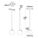 ISOLED Halog�ne sur rail BALL FOKUS - TRACK48 pivotant, commutable, fixation magn�tique IP20, noir 