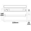 ISOLED Halog�ne sur rail LINEAR SPOT 22CM - TRACK48 (DALI) pivotant, contr�lable par DALI, UGR < 19, fixation magn�tique IP20