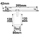 ISOLED 3-phase spot 42W - 20�-70� (DALI) rigid, DALI controllable, focusable IP20, dimmable