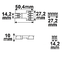 ISOLED plug-in connector INPUT 2X2-POLE / OUTPUT 0.5-2.5MM² - MAX. 250V/10A 2-pole, wired through