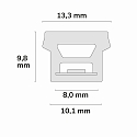 ISOLED Bande LED silicon�e NEON940 B13H10 - FOR TILE PROFILE avec prise de courant, 2 p�les blanche