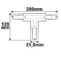 Connecteur en T triphas� SURFACE (DALI) contr�lable par DALI, conducteur de protection � gauche