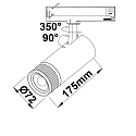 ISOLED Projecteur triphas� 24W - 20�-55� DIM pivotant, 2 p�les, focalisable IP20, noir gradable