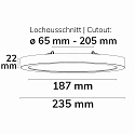 ISOLED Luminaire apparent / encastr� FLEX PRO DN235 CCT Switch, r�glable IP44, blanche gradable