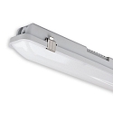 Luminaire pour locaux humides SL 150CM HF POWERSWITCH avec capteur, commutable, multipower IP66, gris 