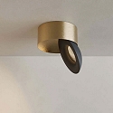 ISOLED surface luminaire SPHERE IP54, gold, black dimmable