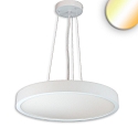 Lampe suspendue DN1000 haut bas IP44, blanche gradable