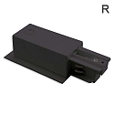 Alimentation triphasé CLASSIC conducteur de protection droit, noir mat