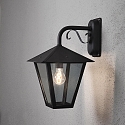 Luminaire mural d�ext�rieur BENU Bas E27 IP23, couleurs fum�e, noir 