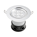 Konstsmide Recessed outdoor HighPower LED ceiling spot, IP44, 1W 3500K 280lm, aluminium