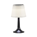 Konstsmide Lampe de table solaire ASSISI avec interrupteur, avec abat-jour IP44, satin, noir 