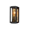 outdoor wall luminaire CARPI E27 IP44, brass, black dimmable