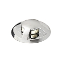 6pc. set of Mini LED in-ground spots, IP44, 12V, shines to the side, je 0.36W 3000K 5lm, plastic verchromt / clear glass