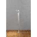 Path luminaire TRIESTE with pole, GU10 max. 35W, galvanised steel / clear acrylic glass