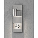 Outdoor wall luminaire MODENA, with house numbers, GU10 max. 35W, stainless steel 304 / clear glass