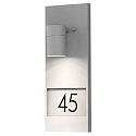 Outdoor wall luminaire MODENA, with house numbers, GU10 max. 35W, grey, aluminium / clear glass