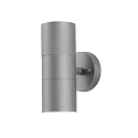 Outdoor wall luminaire MODENA, Up/Down, with double cone of light, IP44, 2x GU10 max. 35W, grey, aluminium / clear glass