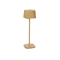 Lampe de table à accu CAPRI USB angulaire IP54, couleur sable gradable