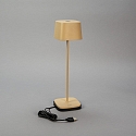 Konstsmide Lampe de table à accu CAPRI USB angulaire IP54, couleur sable gradable