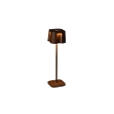 Lampe de table � accu NICE  angulaire, CCT Switch, dimmable IP54, rouille gradable