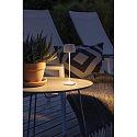 Konstsmide battery table lamp CAPRI MINI IP54, white dimmable