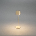 Konstsmide Lampe de table à accu CAPRI MINI USB angulaire IP54, couleur sable gradable