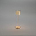 Konstsmide Lampe de table à accu CAPRI MINI USB angulaire IP54, couleur sable gradable