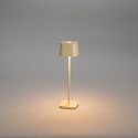 Konstsmide Lampe de table à accu CAPRI MINI USB angulaire IP54, couleur sable gradable