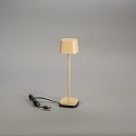 Konstsmide Lampe de table à accu CAPRI MINI USB angulaire IP54, couleur sable gradable
