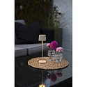 Konstsmide Lampe de table à accu CAPRI MINI USB angulaire IP54, couleur sable gradable