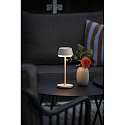 Lampe de table � accu LYON avec connexion USB, CCT Switch, RGB, avec variateur tactile IP54, terre cuite gradable