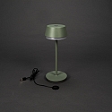 Konstsmide Lampe de table � accu LYON avec connexion USB, CCT Switch, RGB, avec variateur tactile IP54, vert, gris gradable