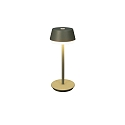 Konstsmide Lampe de table � accu LYON avec connexion USB, CCT Switch, RGB, avec variateur tactile IP54, vert, gris gradable