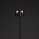 Konstsmide Lampadaire � accu NICE angulaire, avec connexion USB, CCT Switch, avec variateur tactile IP54, noir gradable