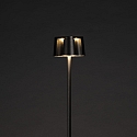 Konstsmide Lampadaire � accu NICE angulaire, avec connexion USB, CCT Switch, avec variateur tactile IP54, noir gradable