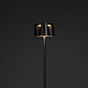 Konstsmide Lampadaire � accu NICE angulaire, avec connexion USB, CCT Switch, avec variateur tactile IP54, noir gradable