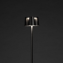 Konstsmide Lampadaire � accu NICE angulaire, avec connexion USB, CCT Switch, avec variateur tactile IP54, noir gradable