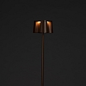 Konstsmide battery floor lamp NICE square, with USB connection, CCT Switch, with touch dimmer IP54, rust dimmable