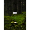 battery table lamp LILLE with USB connection, with touch dimmer IP54, sand coloured dimmable