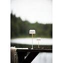 battery table lamp LILLE with USB connection, with touch dimmer IP54, sand coloured dimmable