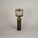 Lampe de table � accu BOTTLE avec connexion USB, avec variateur tactile IP54, noir gradable