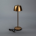 Konstsmide battery table lamp EZE USB IP54, copper, mat